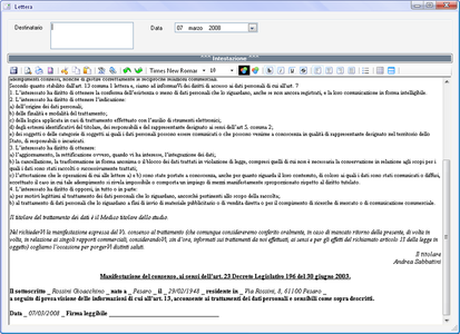 Modulo privacy automatico